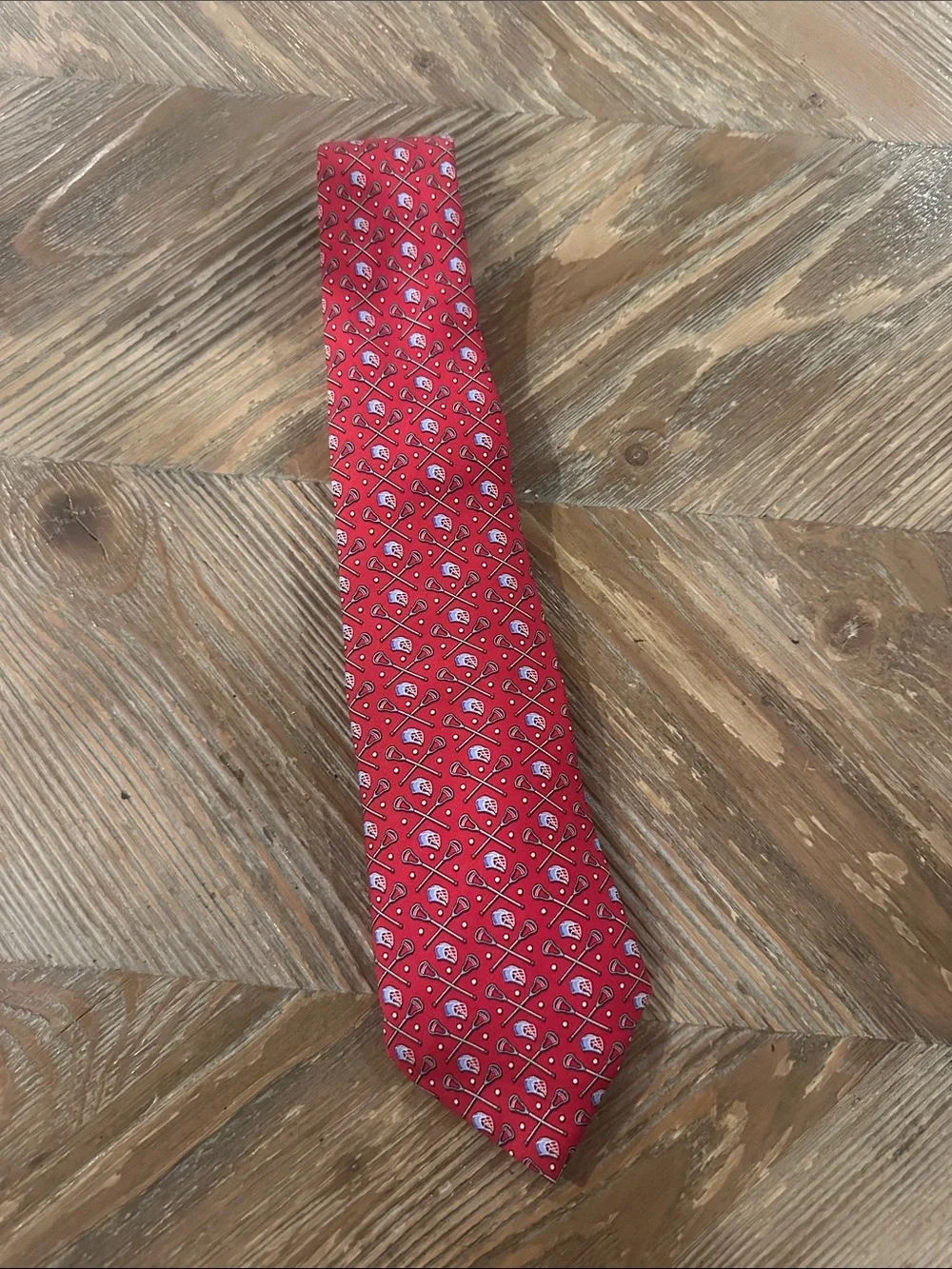 Vineyard Vines Boys Red Lacrosse LAX tie one size